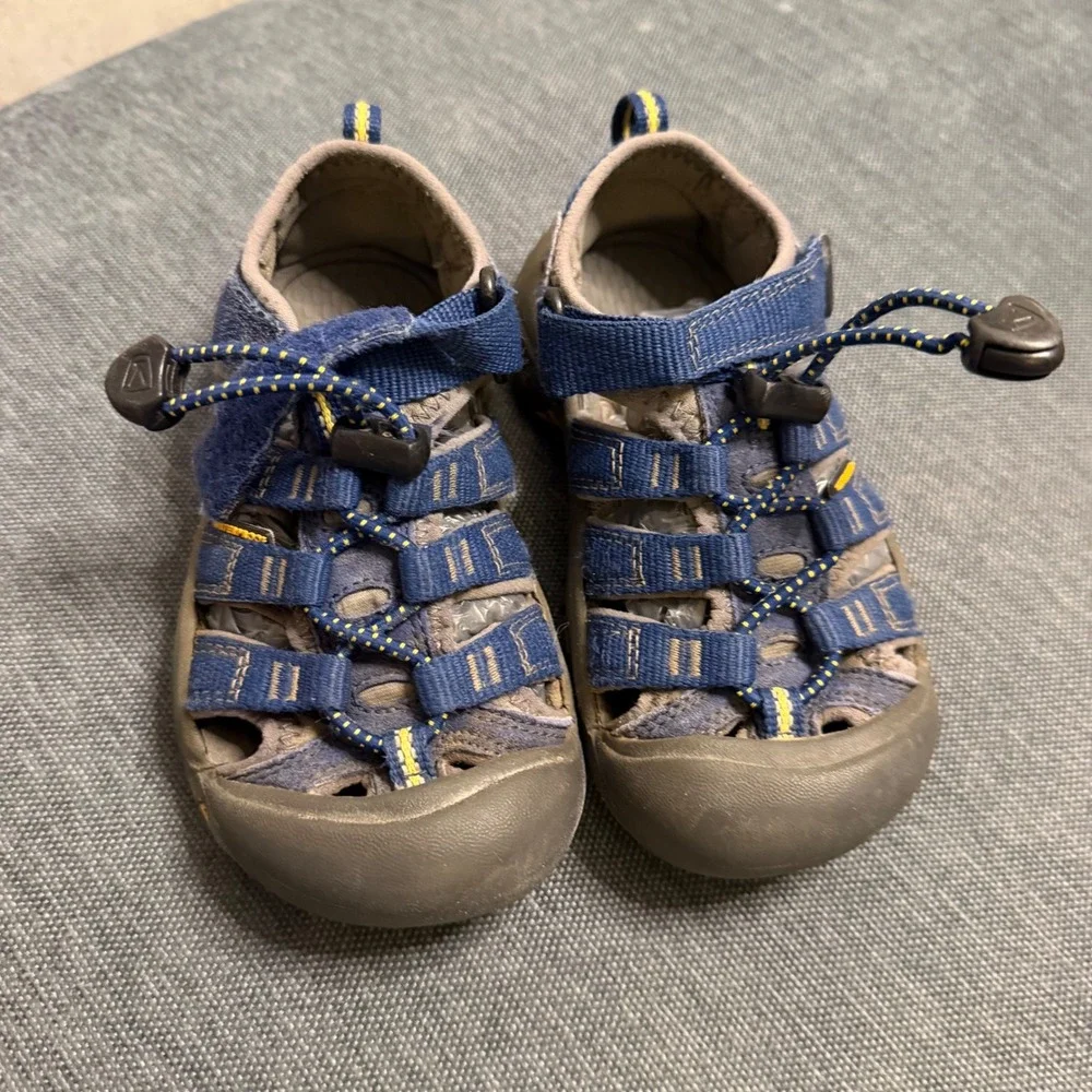 KEEN Newport H2 Kids Blue‎ Grey Yellow Waterproof Hiking Water Sandals